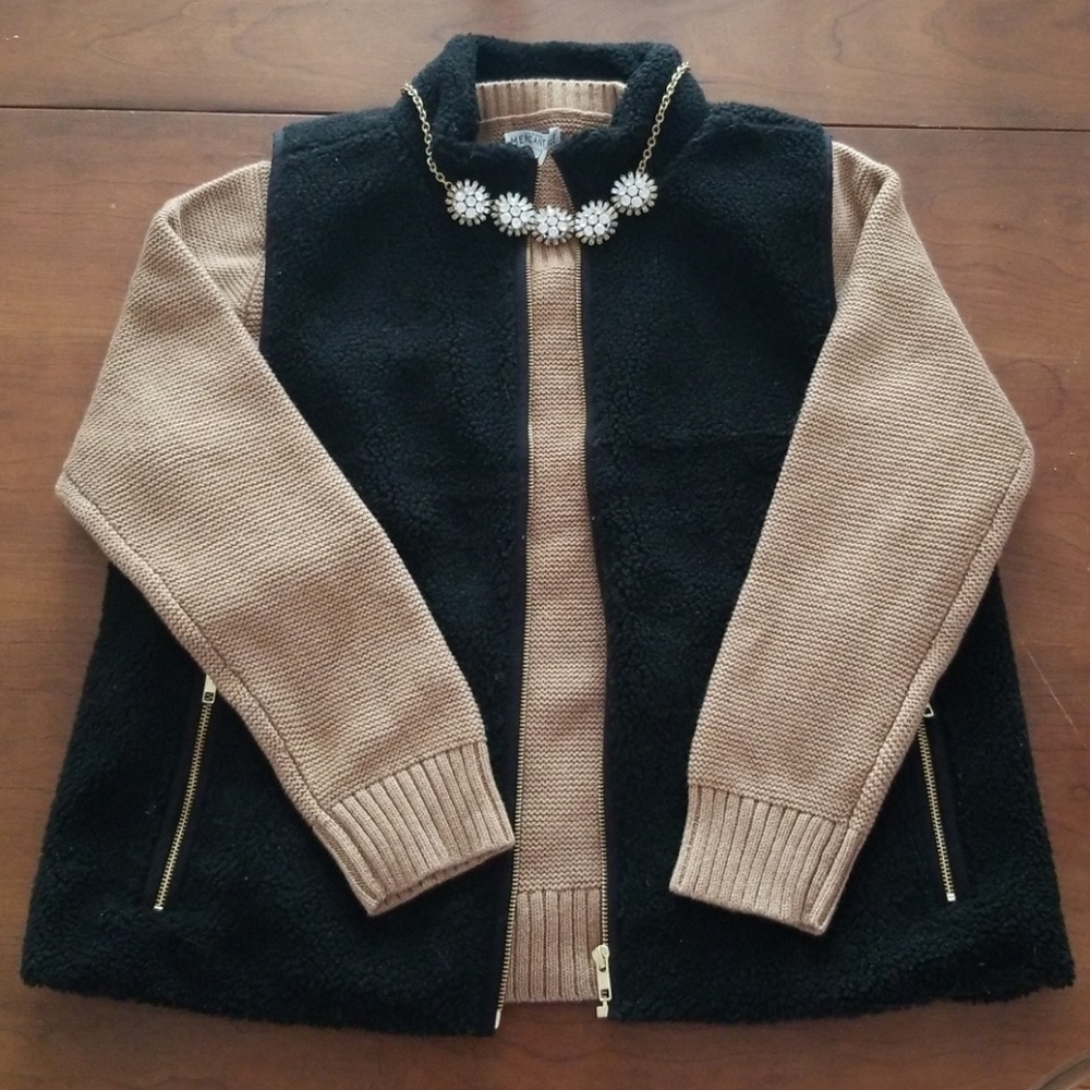 Black JCrew Sherpa Vest